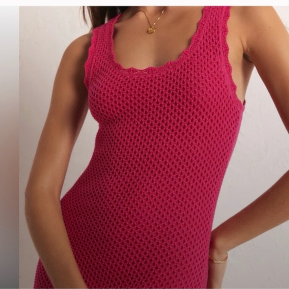 Z Supply Knit Maxi Dress Pink Small